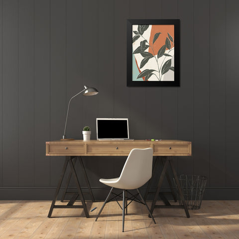 Cutout Leaves II Black Modern Wood Framed Art Print by Isabelle Z