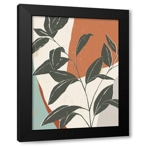 Cutout Leaves II Black Modern Wood Framed Art Print by Isabelle Z