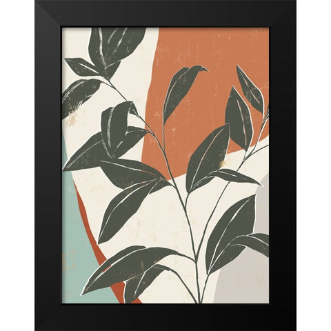 Cutout Leaves II Black Modern Wood Framed Art Print by Isabelle Z