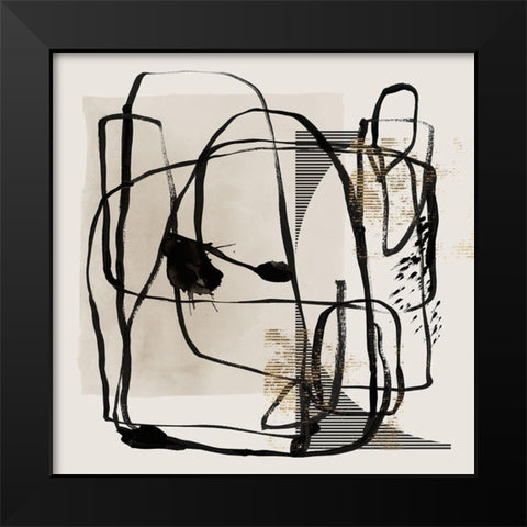 Blotted I Black Modern Wood Framed Art Print by Isabelle Z