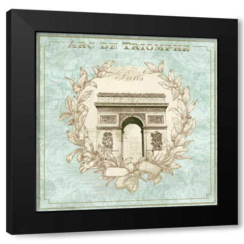 Arc de Triomphe Black Modern Wood Framed Art Print with Double Matting by Fischer, Davud