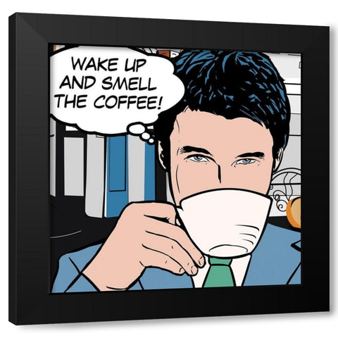 Java Comic I Black Modern Wood Framed Art Print by Fischer, David