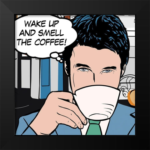 Java Comic I Black Modern Wood Framed Art Print by Fischer, David