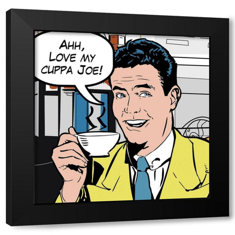 Java Comic II Black Modern Wood Framed Art Print by Fischer, David