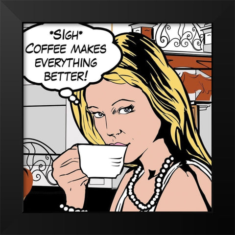 Java Comic III Black Modern Wood Framed Art Print by Fischer, David