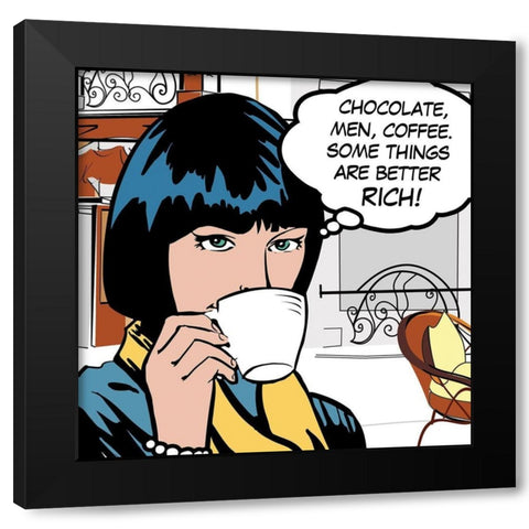Java Comic IV Black Modern Wood Framed Art Print with Double Matting by Fischer, David