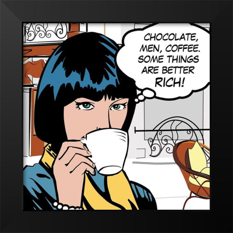 Java Comic IV Black Modern Wood Framed Art Print by Fischer, David