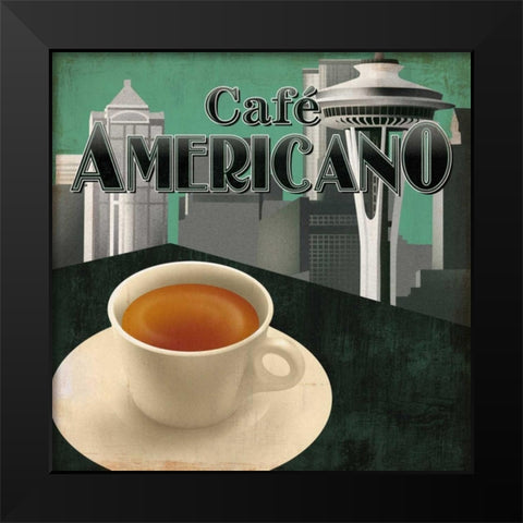 Cafe Americano Black Modern Wood Framed Art Print by Fischer, David