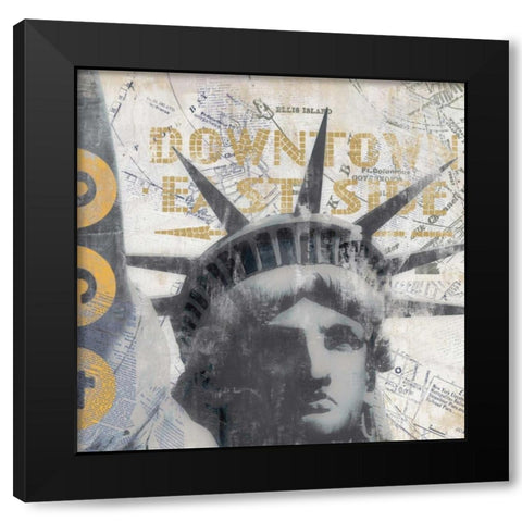 NY II Black Modern Wood Framed Art Print with Double Matting by Fischer, David