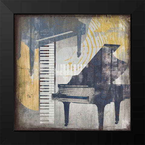 Pianos Black Modern Wood Framed Art Print by Fischer, David