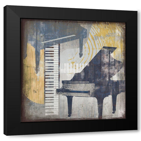 Pianos Black Modern Wood Framed Art Print by Fischer, David