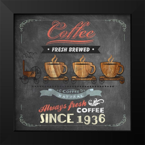Coffee Board II Black Modern Wood Framed Art Print by Fontaine, Drako