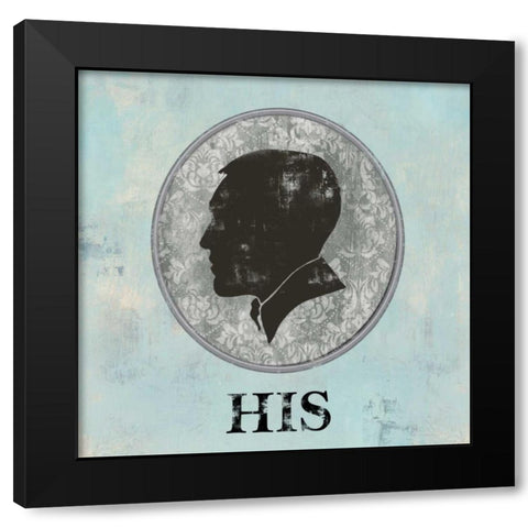 His Cameo Black Modern Wood Framed Art Print by Fontaine, Drako