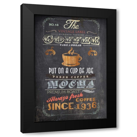 Coffee Menu I - Mini Black Modern Wood Framed Art Print with Double Matting by Fontaine, Drako