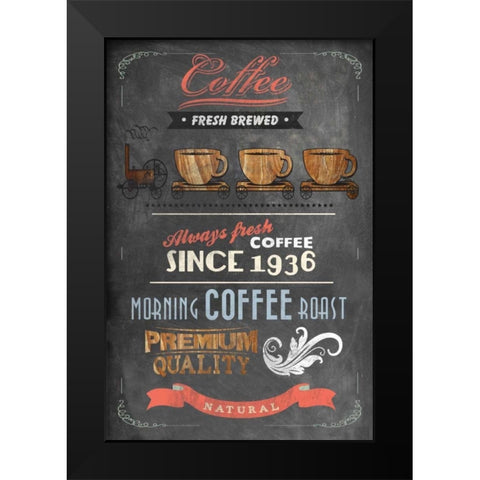 Coffee Menu II - Mini Black Modern Wood Framed Art Print by Fontaine, Drako