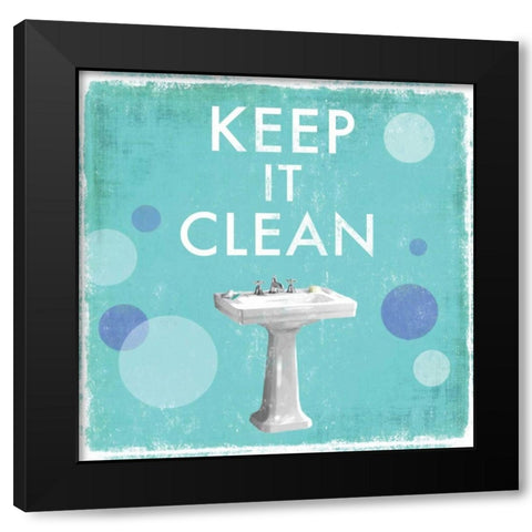 Keep it Clean Black Modern Wood Framed Art Print by Fontaine, Drako