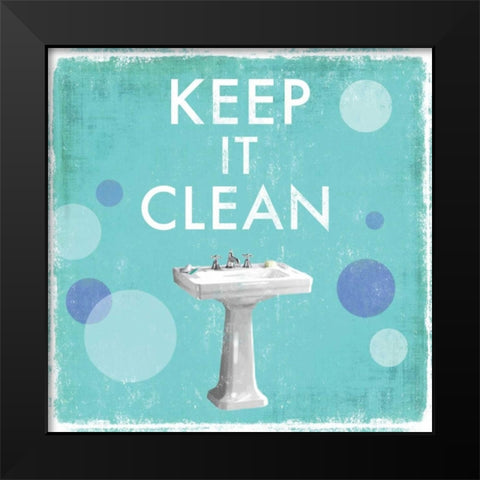 Keep it Clean Black Modern Wood Framed Art Print by Fontaine, Drako
