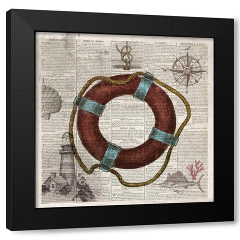 Nautical Collection IV - Mini Black Modern Wood Framed Art Print by Fontaine, Drako