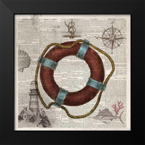 Nautical Collection IV - Mini Black Modern Wood Framed Art Print by Fontaine, Drako
