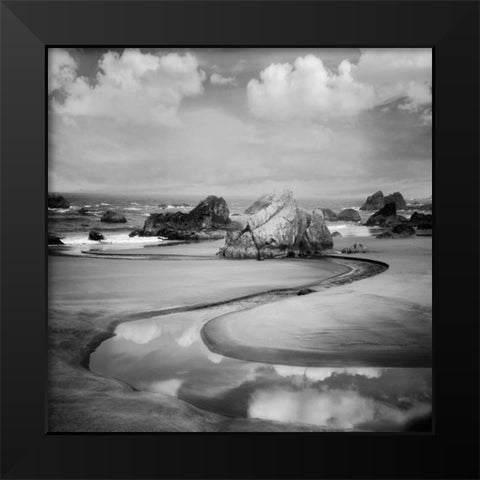 Beach Path Black Modern Wood Framed Art Print by Frates, Dennis