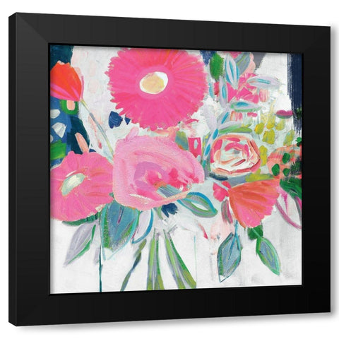 Fresh Florals I Black Modern Wood Framed Art Print with Double Matting by Zaman, Farida