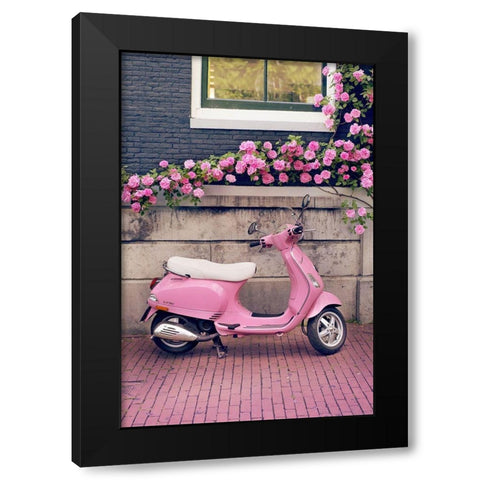 Vespa Black Modern Wood Framed Art Print by Lane, Georgianna