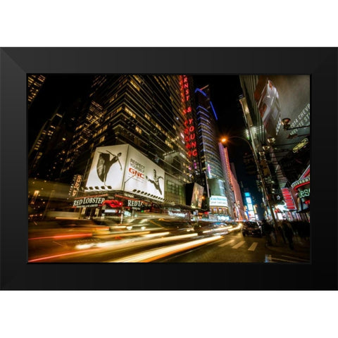 Times Square Rays of Light VII Black Modern Wood Framed Art Print by Gaudet, Guilliame