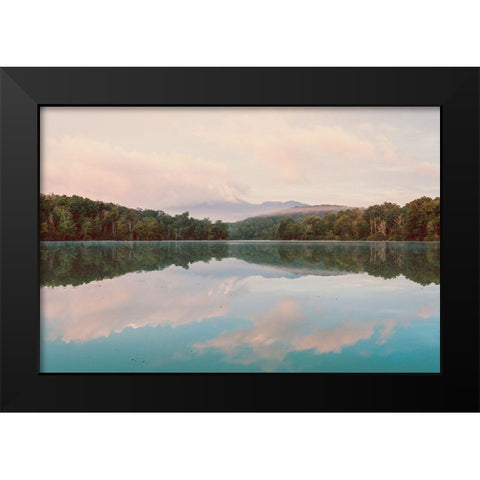 Turquoise Lake Summer Mountain Sunrise Pastel Sky Black Modern Wood Framed Art Print by Nature Magick