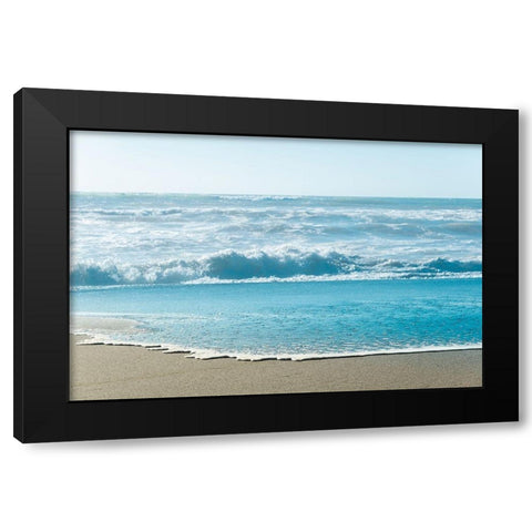 Turquoise Sea Water Beach Landscape Black Modern Wood Framed Art Print with Double Matting by Nature Magick