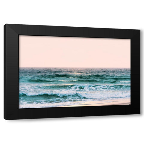 Pastel Ocean Sunset Black Modern Wood Framed Art Print by Nature Magick