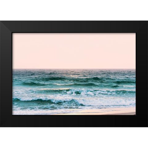 Pastel Ocean Sunset Black Modern Wood Framed Art Print by Nature Magick