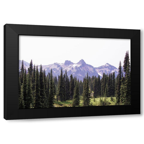 Alpine Forest Mountain Adventure Black Modern Wood Framed Art Print with Double Matting by Nature Magick