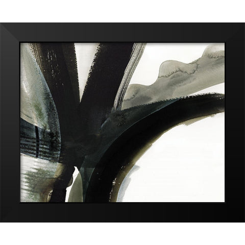 Midnight Abstract III Black Modern Wood Framed Art Print by Guna Bianka