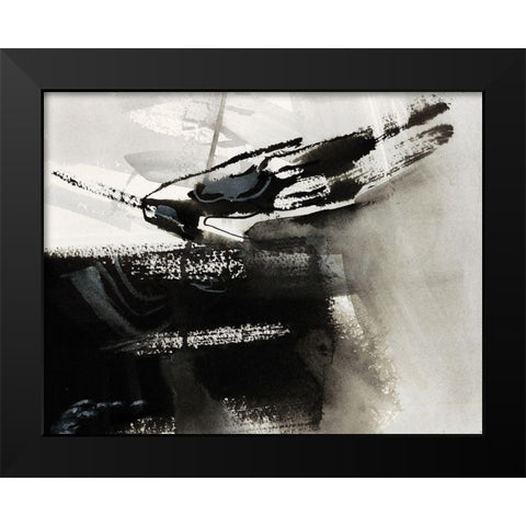 Midnight Abstract IV Black Modern Wood Framed Art Print by Guna Bianka