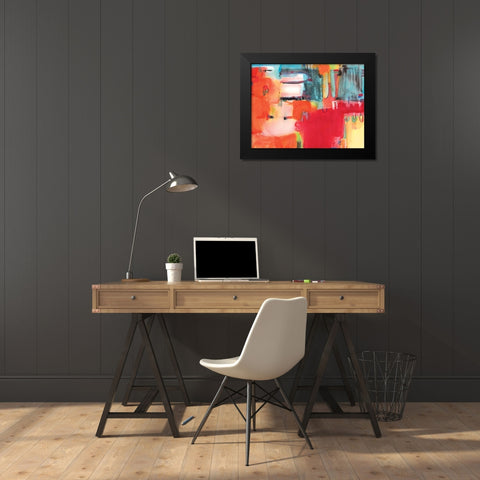 City in Colour Black Modern Wood Framed Art Print by Guna, Bianka
