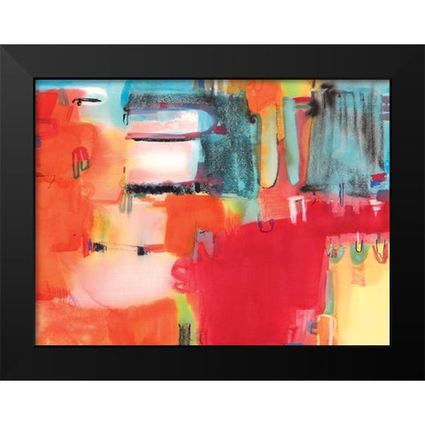 City in Colour Black Modern Wood Framed Art Print by Guna, Bianka