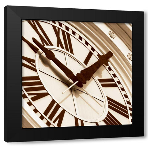 Clock I Black Modern Wood Framed Art Print with Double Matting by Hall, Doug