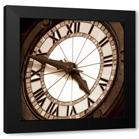 Clock II Black Modern Wood Framed Art Print with Double Matting by Hall, Doug