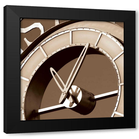 Clock IV Black Modern Wood Framed Art Print with Double Matting by Hall, Doug