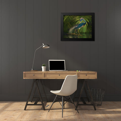 Greenish Blue Black Modern Wood Framed Art Print by Hunziker, Steve