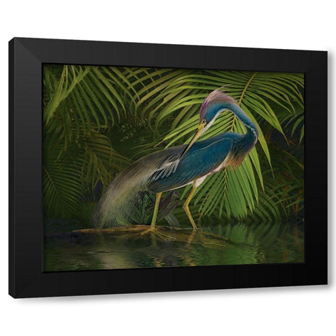 Greenish Blue Black Modern Wood Framed Art Print by Hunziker, Steve