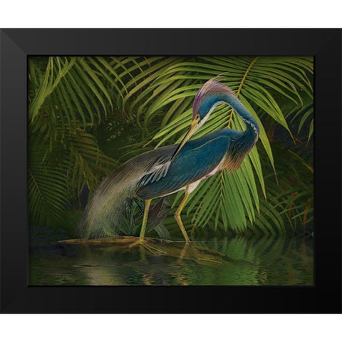 Greenish Blue Black Modern Wood Framed Art Print by Hunziker, Steve