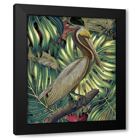 Jungled Pelican Black Modern Wood Framed Art Print by Hunziker, Steve
