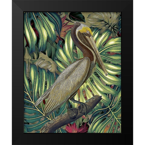 Jungled Pelican Black Modern Wood Framed Art Print by Hunziker, Steve