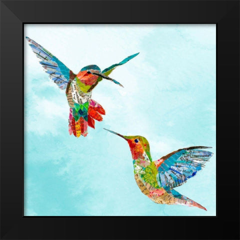 Hummers and Blooms I  Black Modern Wood Framed Art Print by St Hilaire, Elizabeth
