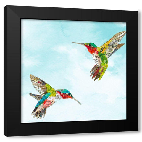 Hummers and Blooms II Black Modern Wood Framed Art Print by St Hilaire, Elizabeth