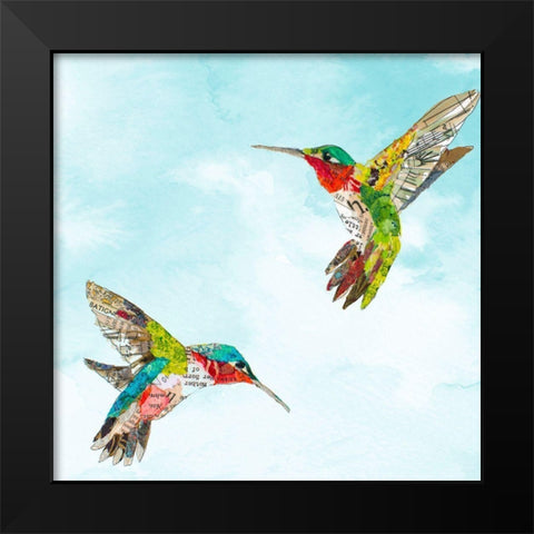Hummers and Blooms II Black Modern Wood Framed Art Print by St Hilaire, Elizabeth