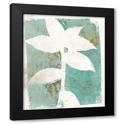 Solitaire Flora Green Version Black Modern Wood Framed Art Print with Double Matting by St Hillaire, Elizabeth