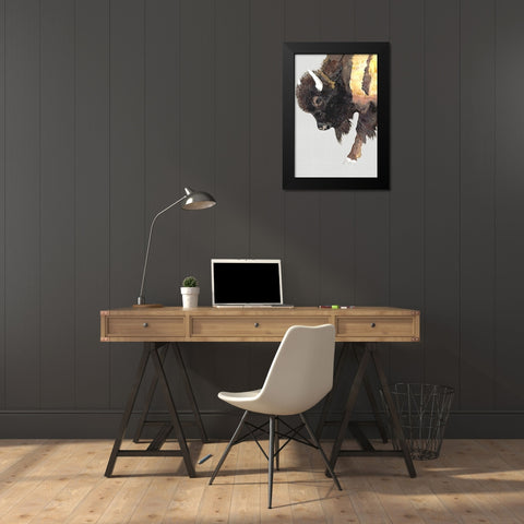 Buffalo Bill  Black Modern Wood Framed Art Print by Hatfield, Jodi