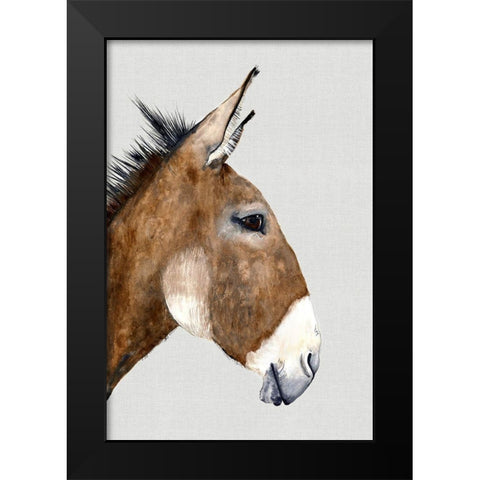 Brown DonkeyÂ  Black Modern Wood Framed Art Print by Hatfield, Jodi